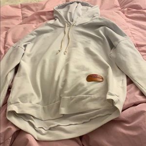 Light baby blue to white ombré hoodie